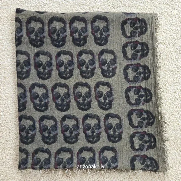 Zadag & Voltaire HUGE Scarf Delta Arty Skull Bronze - Picture 10 of 12
